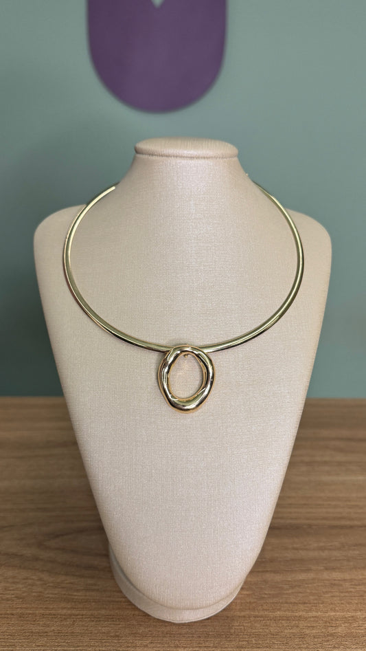 CONJUNTO CHOKER ARO E BRINCO ORGÂNICO