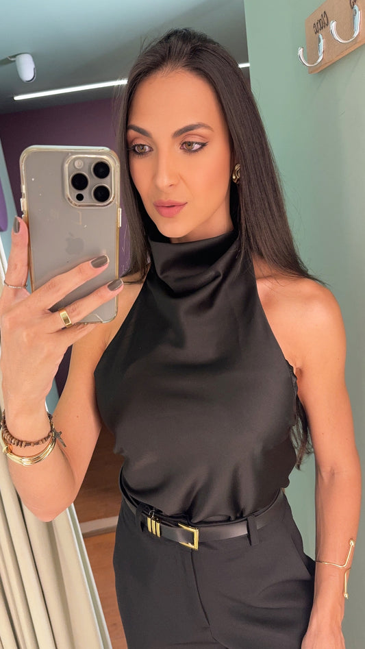 BLUSA GOLA BOBA FRENTE ÚNICA CETIM