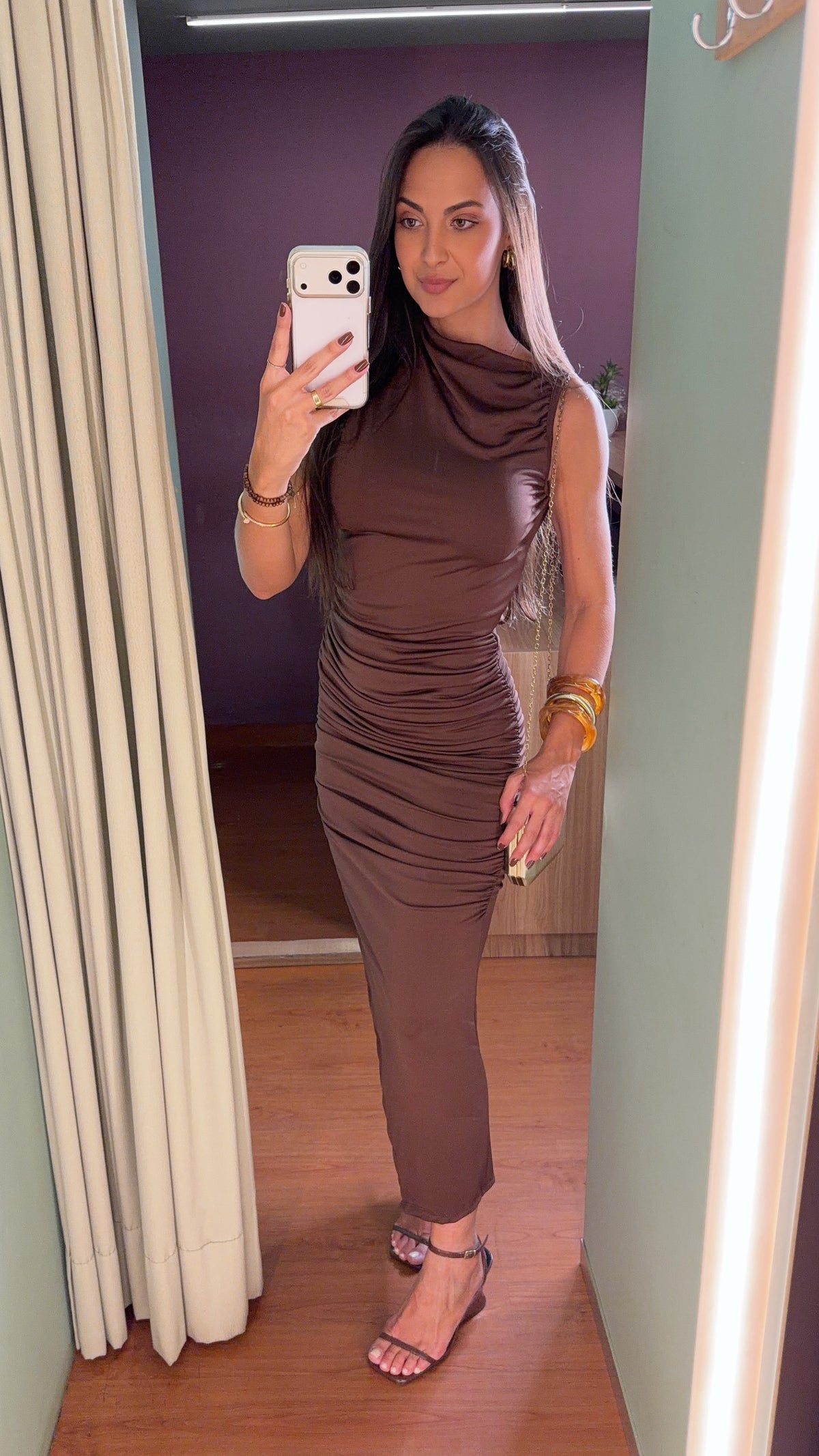 VESTIDO MIDI DRAPEADO REGATA