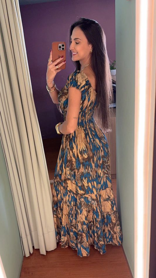 VESTIDO INDIANO MANGUINHA
