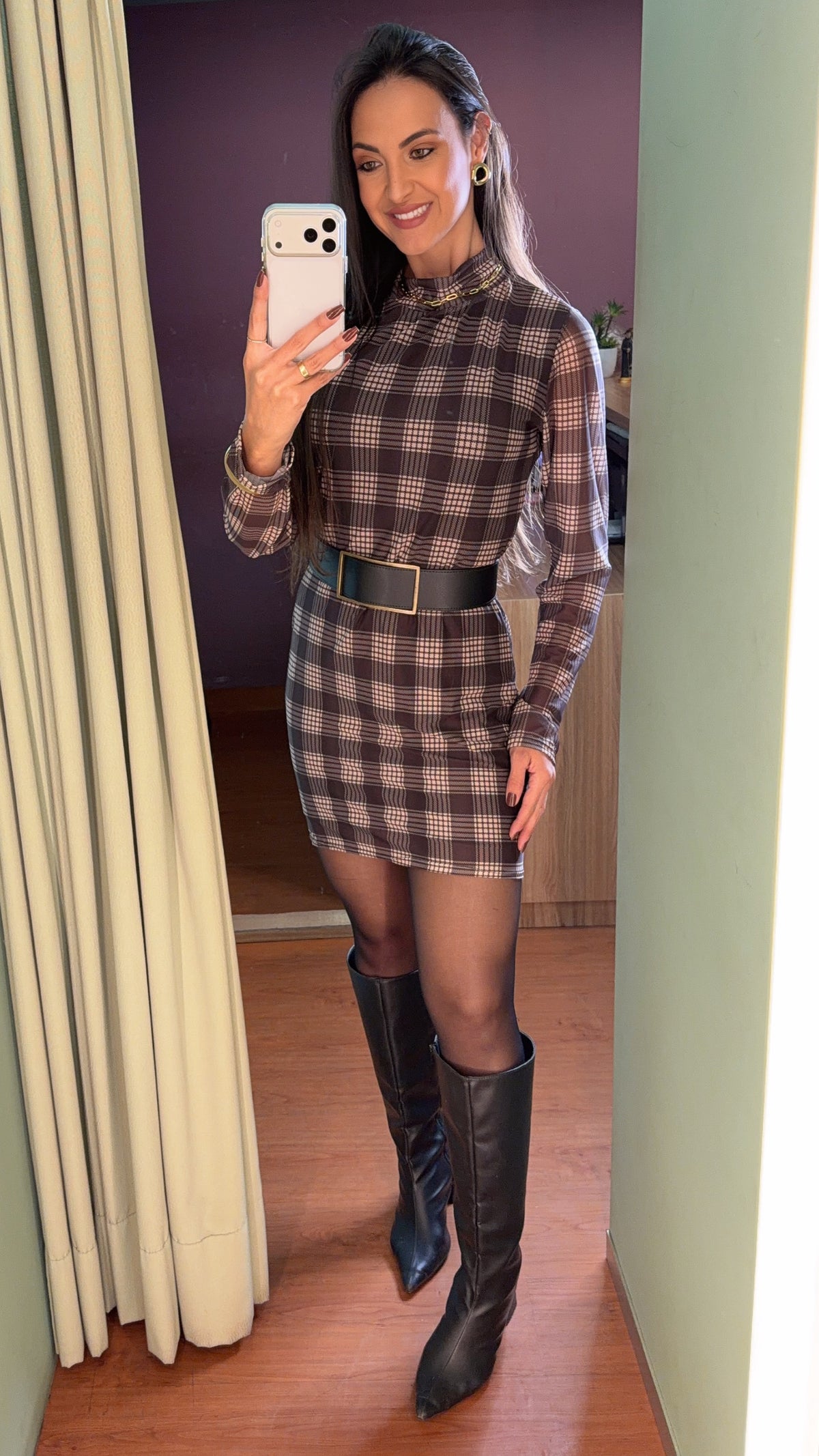 VESTIDO TULE XADREZ