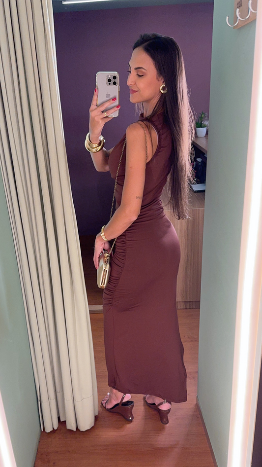 VESTIDO MIDI DRAPEADO