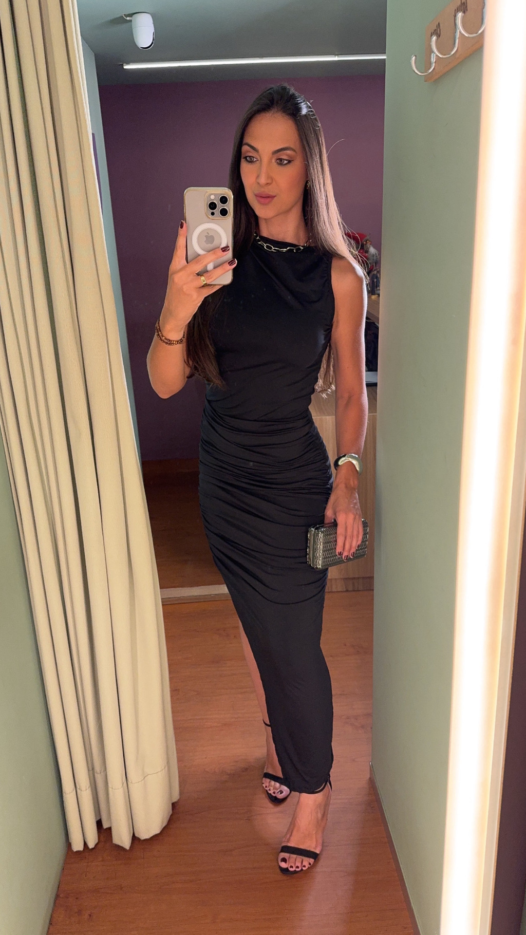 VESTIDO MIDI DRAPEADO REGATA