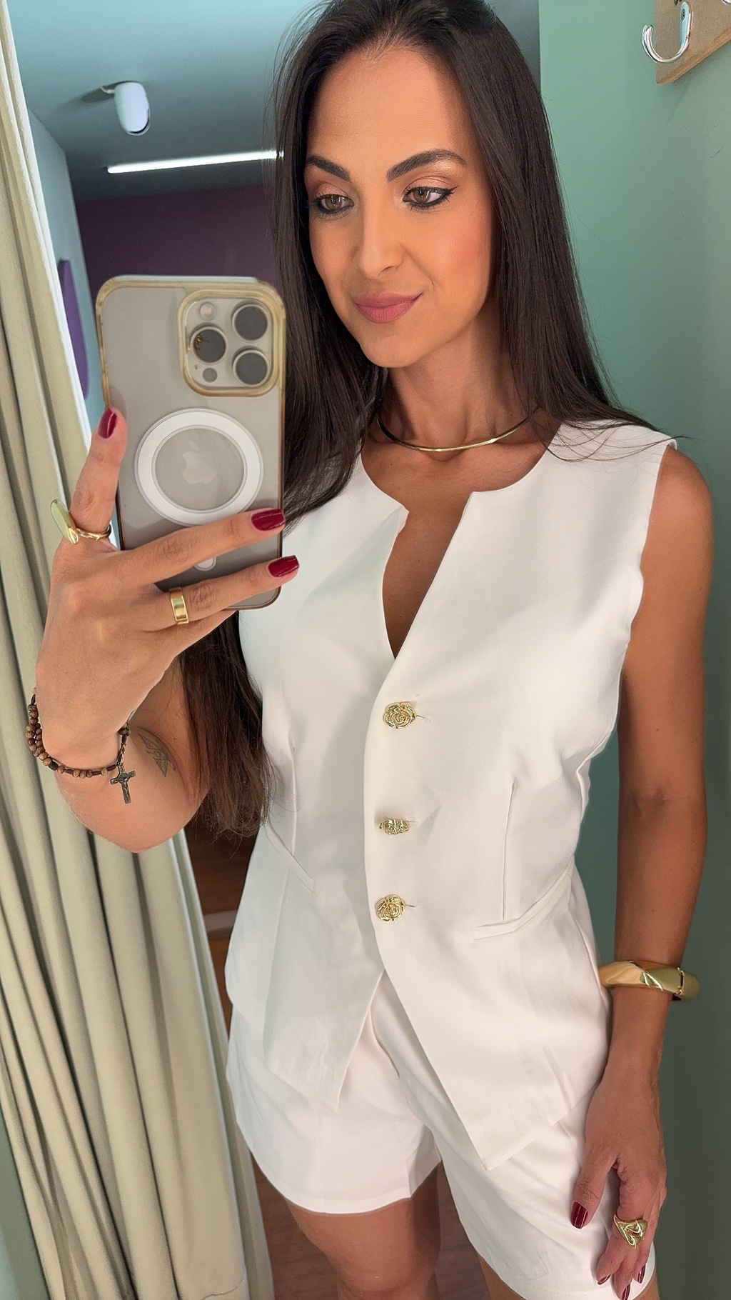 CONJUNTO SHORT E COLETE ALFAIATARIA PREMIUM