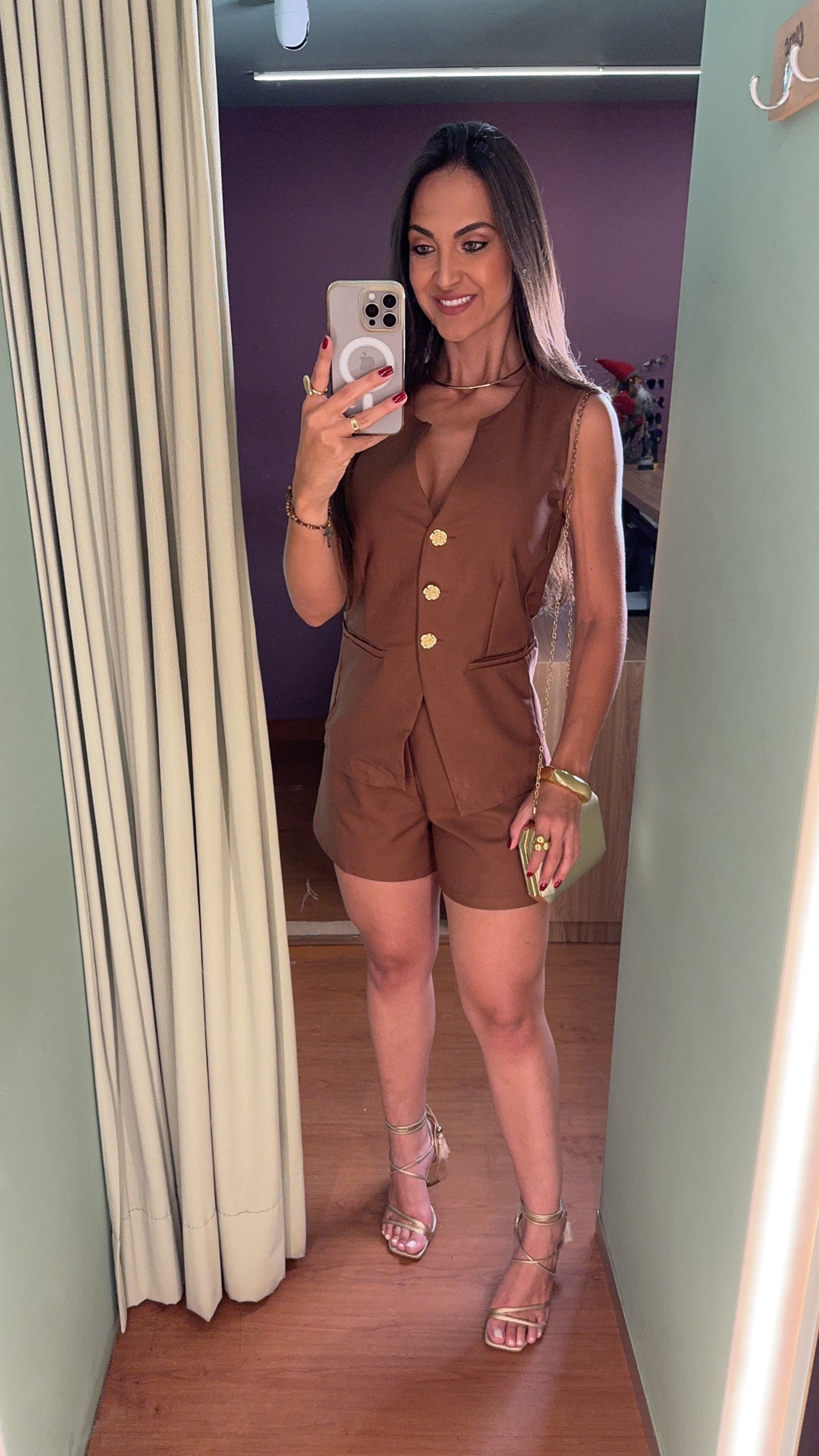 CONJUNTO SHORT E COLETE ALFAIATARIA PREMIUM