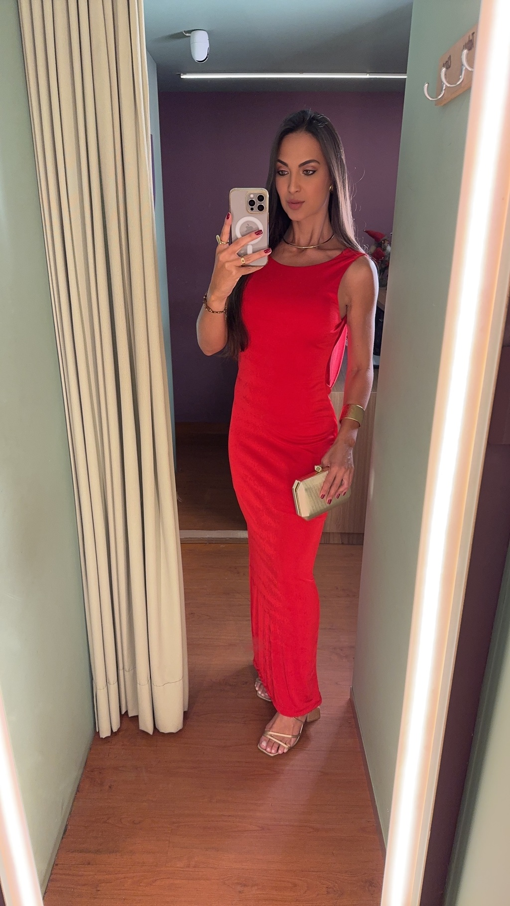 VESTIDO LONGO TEXTURIZADO DECOTE COSTAS