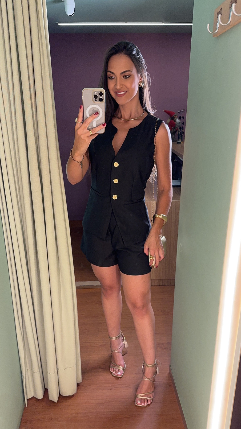 CONJUNTO SHORT E COLETE ALFAIATARIA PREMIUM