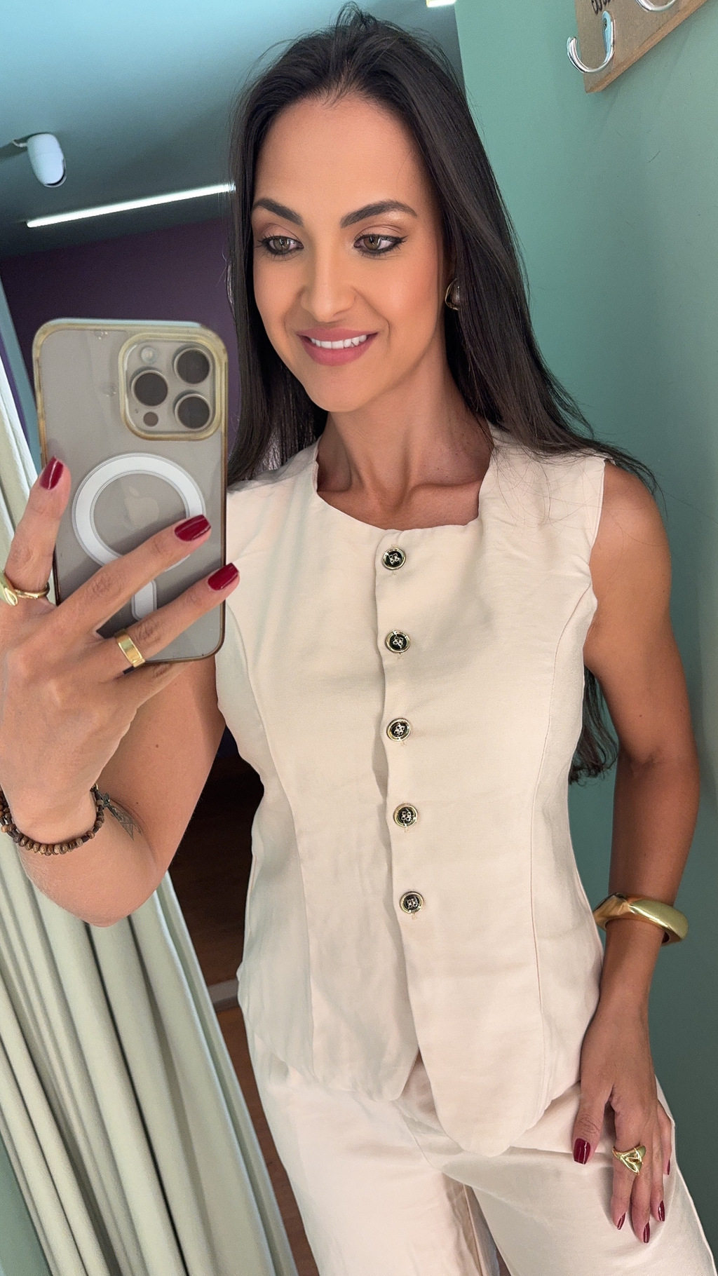 CONJUNTO CALÇA E COLETE ALFAIATARIA