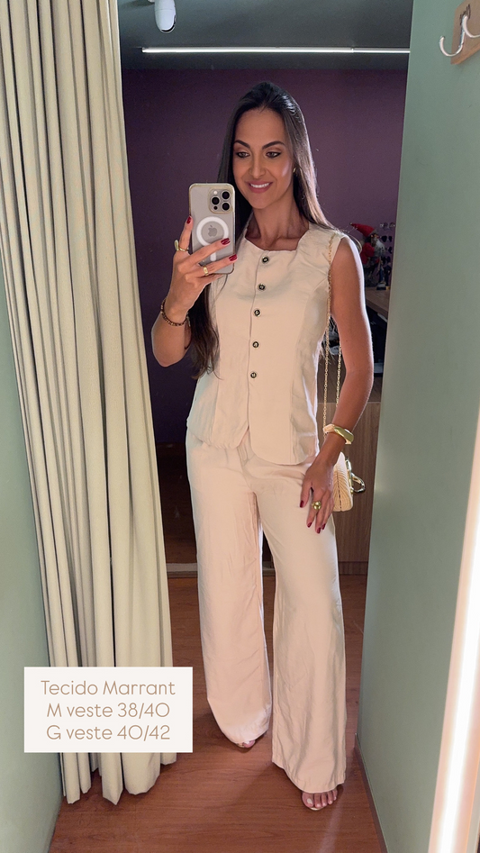 CONJUNTO CALÇA E COLETE ALFAIATARIA