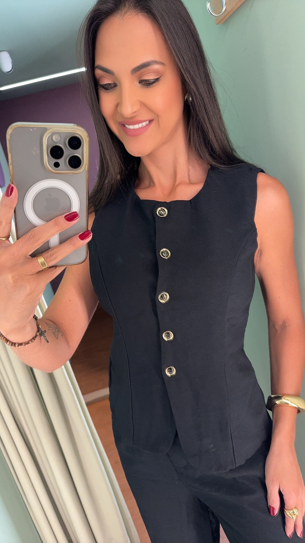 CONJUNTO CALÇA E COLETE ALFAIATARIA