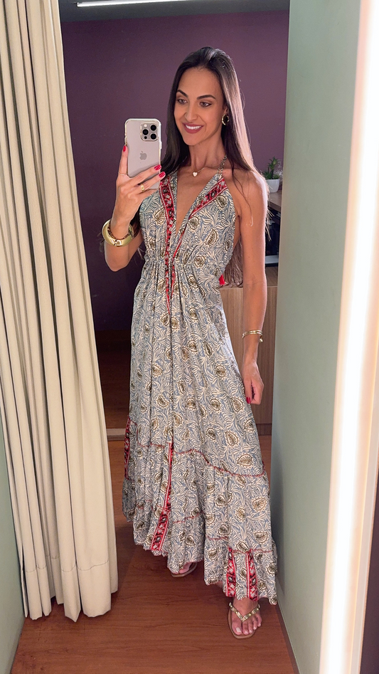 VESTIDO INDIANO COSTAS NUA